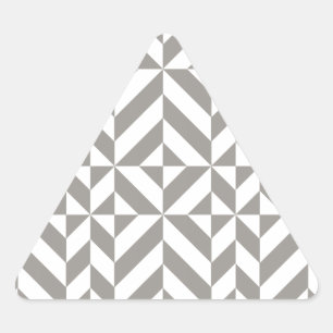 Sticker Triangulaire Motif de cube géométrique gris argenté