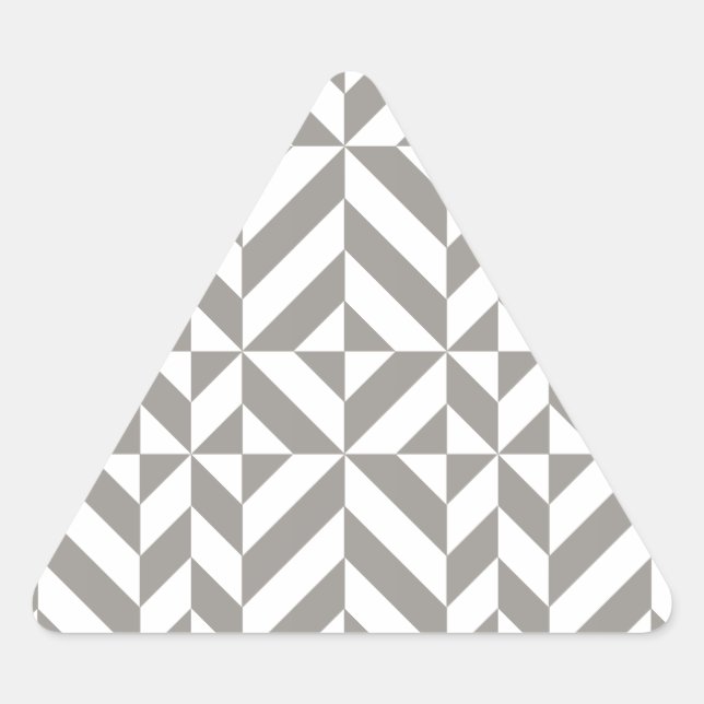 Sticker Triangulaire Motif de cube géométrique gris argenté (Devant)