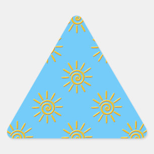 Sticker Triangulaire motif de dessin 3D Jaune Sun