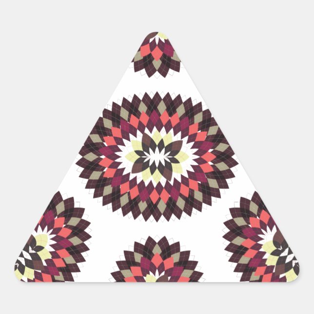 Sticker Triangulaire Motif de fleurs Mandala (Devant)