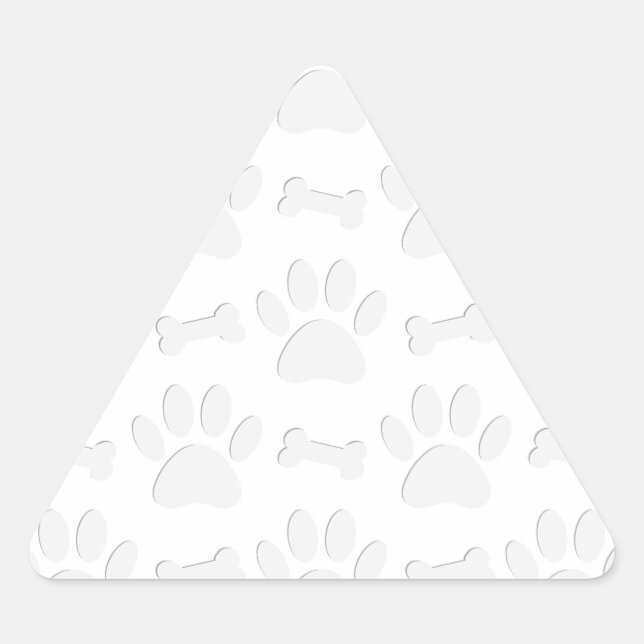Sticker Triangulaire Motif De Pâtes Et De Bones De Chien Coupé En Papie (Devant)