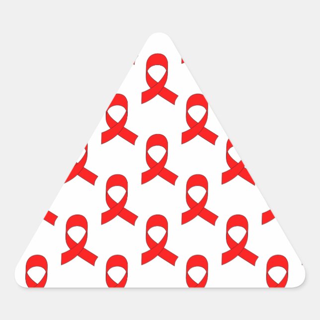Sticker Triangulaire Motif de ruban rouge (Devant)