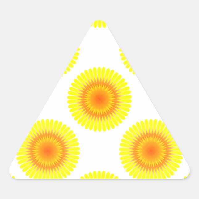 Sticker Triangulaire Motif de tournesol personnalisé (Devant)