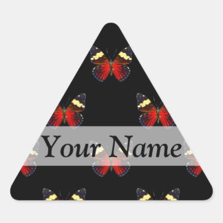 Sticker Triangulaire Motif papillon rouge et noir