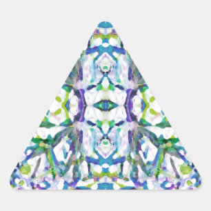 Sticker Triangulaire Motif psychédélique bleu