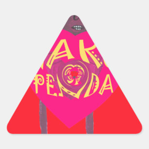 Sticker Triangulaire Nakupenda Love Art - Swahili Heart Design