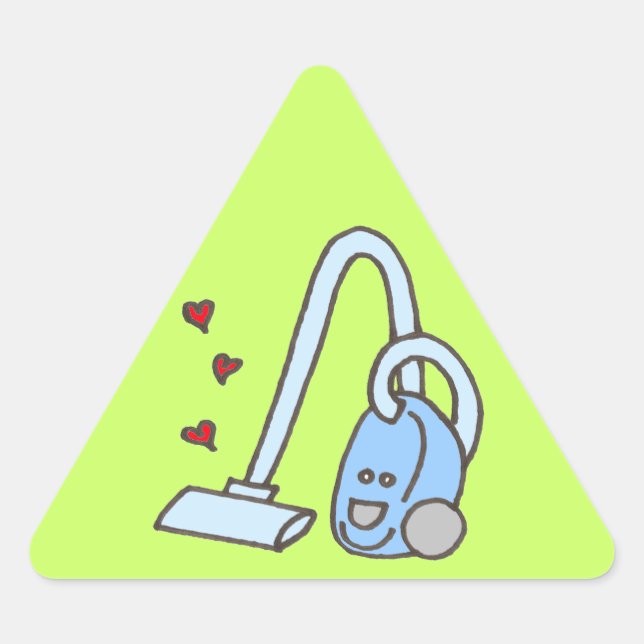 Sticker Triangulaire Nettoyeur de vide avec coeur (Devant)