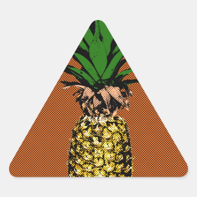 Sticker Triangulaire Newsprint ananas (Devant)