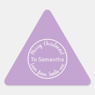 Sticker Triangulaire Noël personnalisé de Santa Lilac