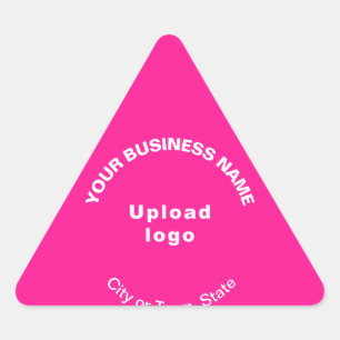 Sticker Triangulaire Nom de l'entreprise, logo et emplacement en rose