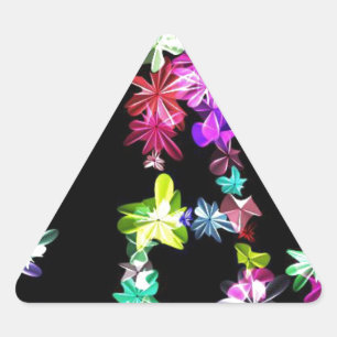 Sticker Triangulaire "PAIX" dans l'art des fleurs Imprimer