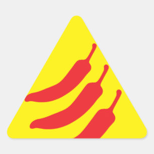 Sticker Triangulaire Panneau d'avertissement du poivre de piments