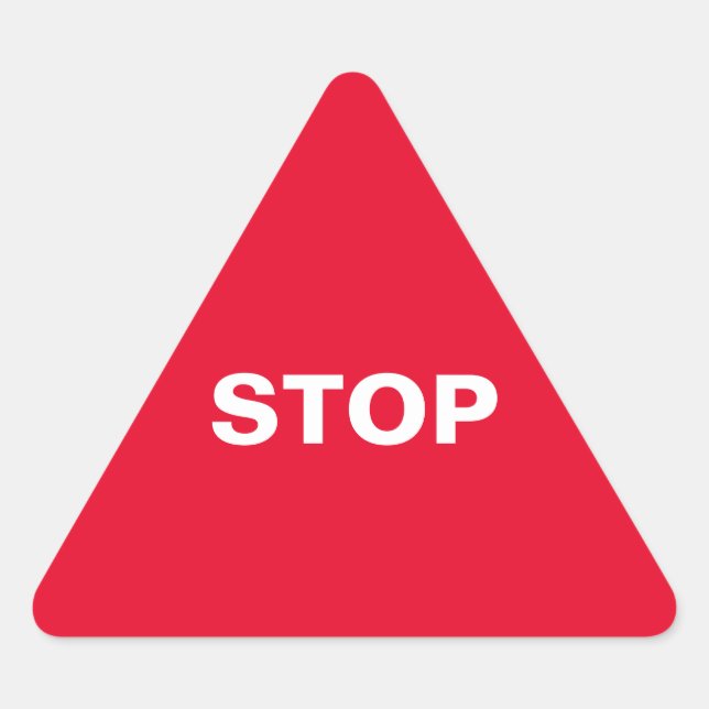 Sticker Triangulaire panneau stop (Devant)