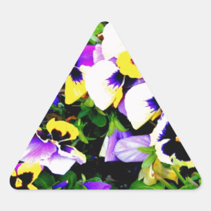 Sticker Triangulaire pansy flowers
