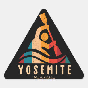Sticker Triangulaire Parc national de Yosemite Rétro Kayak