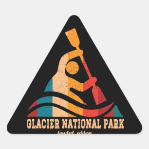 Sticker Triangulaire Parc national des Glaciers Retro Kayak