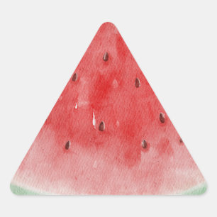Sticker Triangulaire pastèque aquarelle. Fruit d'été tropical