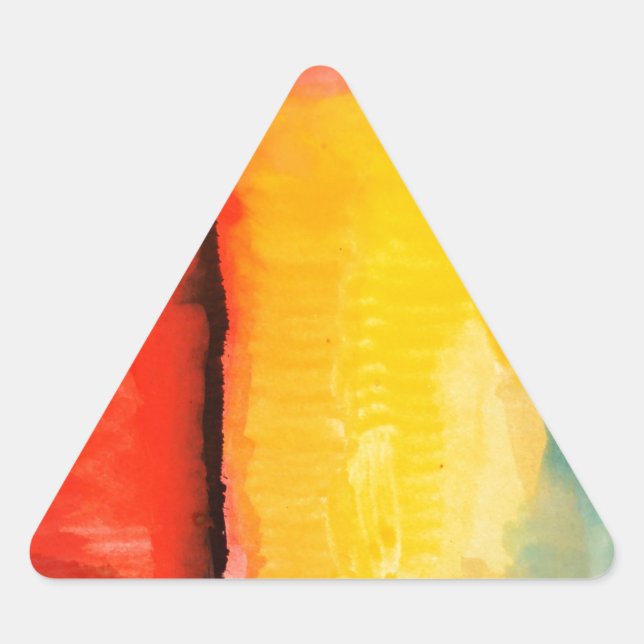Sticker Triangulaire Peinture Abstraite rouge moderne (Devant)