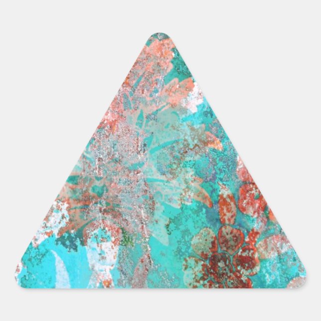 Sticker Triangulaire Peinture florale (Devant)
