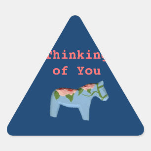 Sticker Triangulaire Pensez à vous Rose Dala Horse