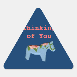 Sticker Triangulaire Pensez à vous Rose Dala Horse