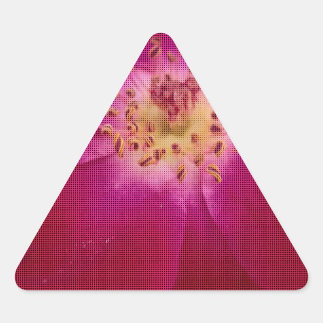 Sticker Triangulaire Perfection pétale : À damiers Rose Art Motif pétal (Devant)