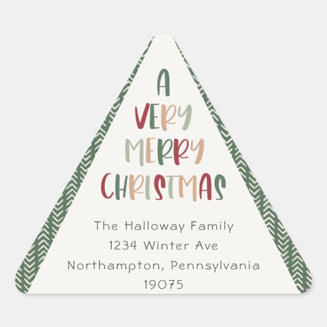 Sticker Triangulaire Phoques décontractés verts triangle de Noël (Devant)
