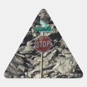 Sticker Triangulaire Photo de l'arrêt de la lava