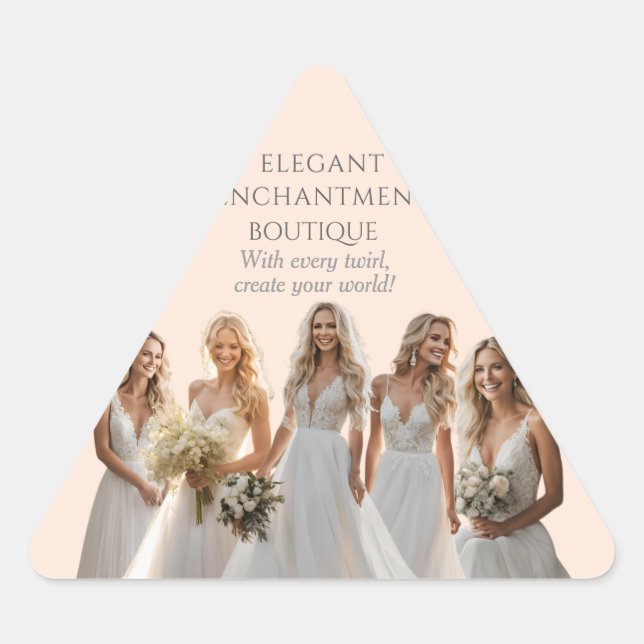 Sticker Triangulaire Pink Bridal Bliss Celebrate Love Happiness Wedding (Devant)