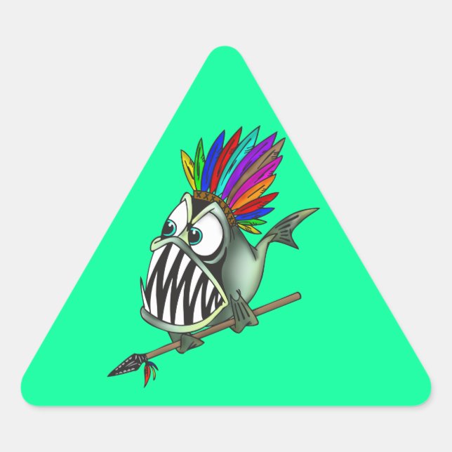 Sticker Triangulaire Piranha (Devant)
