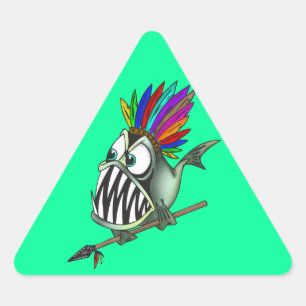Sticker Triangulaire Piranha
