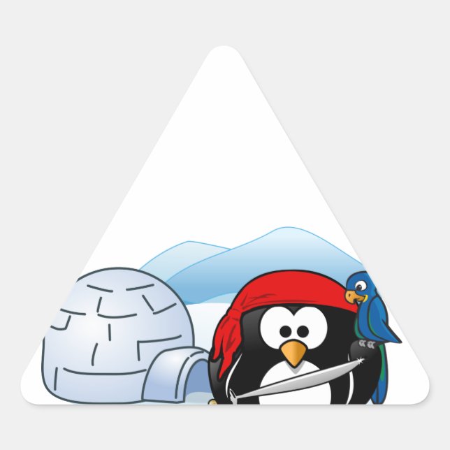 Sticker Triangulaire Pitate Penguin de l'Antarctique (Devant)