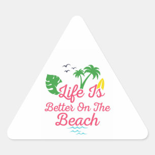 Sticker Triangulaire plage plus animée sur la plage