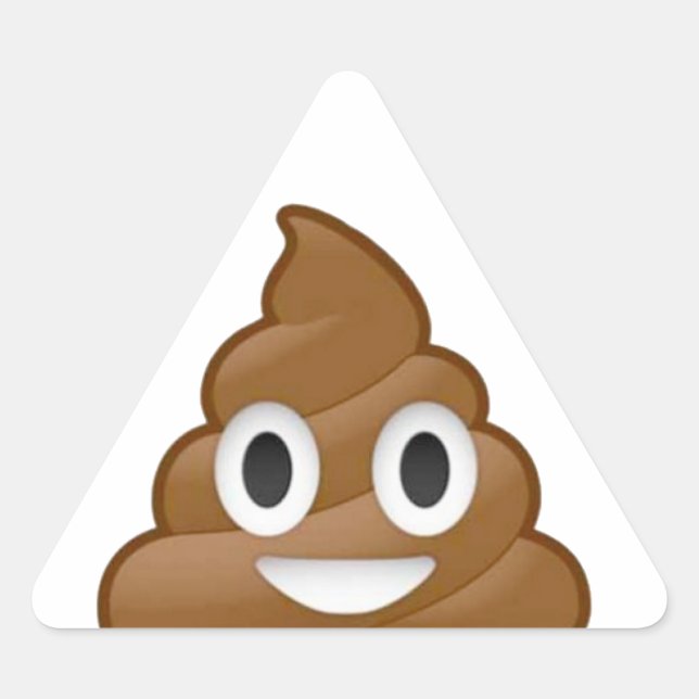 Sticker Triangulaire Poop émoji (Devant)