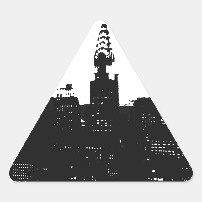 Sticker Triangulaire Pop Art New York Silhouette (Devant)