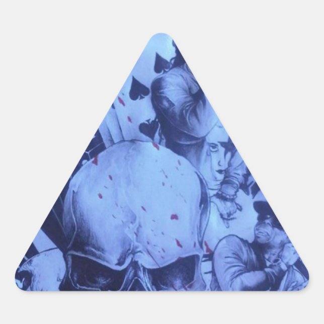 Sticker Triangulaire Pop Musicians Blue Purple Art Imprimer (Devant)