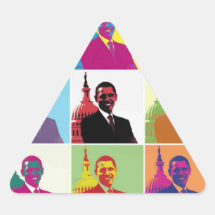Sticker Triangulaire Président Obama Pop Art
