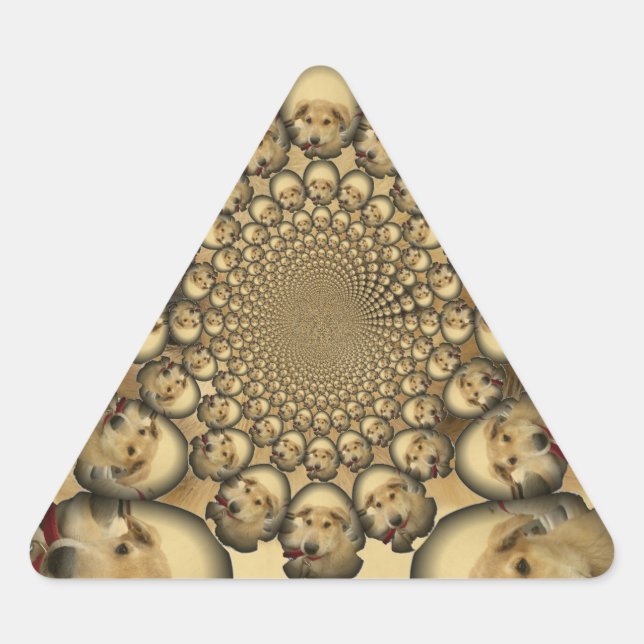 Sticker Triangulaire Puppy Kaleidoscope Art Print (Devant)