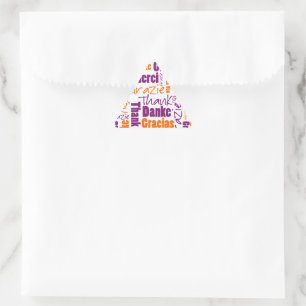 Sticker Triangulaire Purple / Orange Merci Cloud multilingue