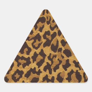 Sticker Triangulaire RAB Rockabilly Imprimé Léopard Marron Or
