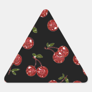 Sticker Triangulaire RAB Rockabilly très cerise cerises sur noir