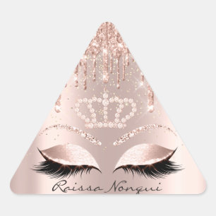 Sticker Triangulaire Raissa Couronne 16e 15e Parties scintillant Rose n