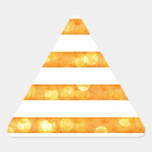 Sticker Triangulaire Rayures Bokeh Orange Et Blanc