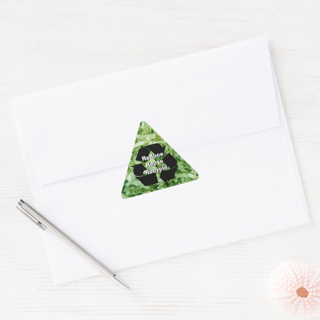 Sticker Triangulaire Réduire, réutiliser, recycler (Enveloppe)