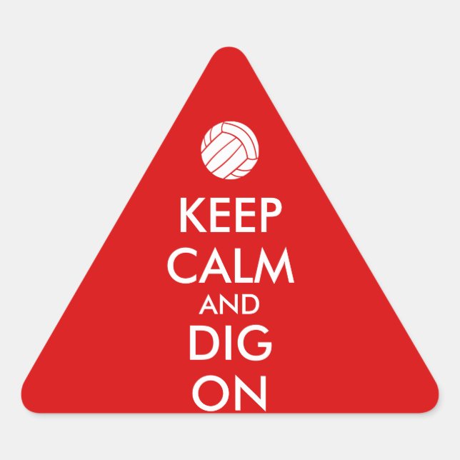Sticker Triangulaire Restez au calme et plongez sur le volley-ball (Devant)