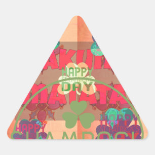Sticker Triangulaire Restez béni Bonne Saint Patrick Jour Hakuna Matata