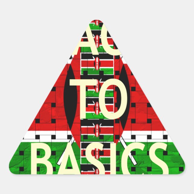 Sticker Triangulaire Retour aux bases : Kenya Drapeau Thème de la cultu (Devant)