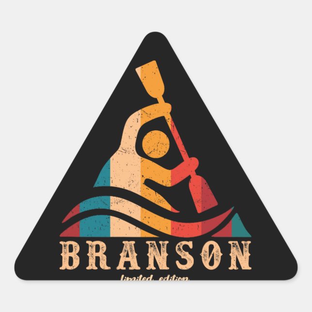 Sticker Triangulaire Retro Branson Kayaking (Devant)