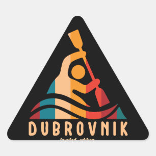 Sticker Triangulaire Retro Dubrovnik Kayak