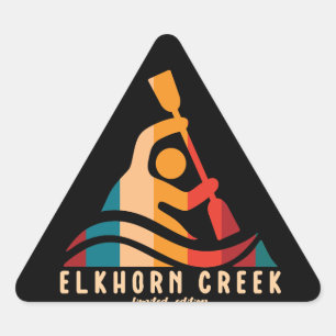 Sticker Triangulaire Retro Elkhorn Creek Kayaking